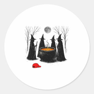 Spooky Witch Halloween Feminist Women Rights Again Classic Round Sticker