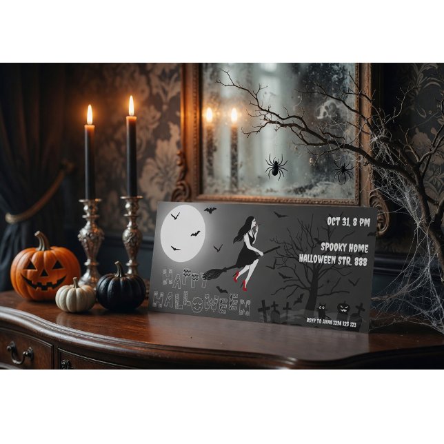 Spooky Witch Halloween Party Invitation (Creator Uploaded)