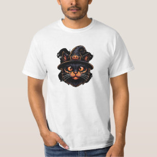Spooky Witch Hat Kitty T-Shirt