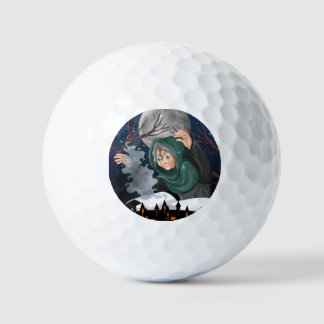 Spooky Witch & Haunted House Halloween🌙 Golf Balls