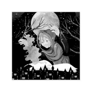 Spooky Witch & Haunted House Halloween🌙 Self-inking Stamp