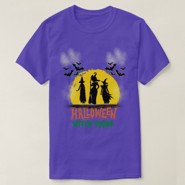 Spooky Witch Squad Halloween  Matching Funny T-Shirt (Design Front)