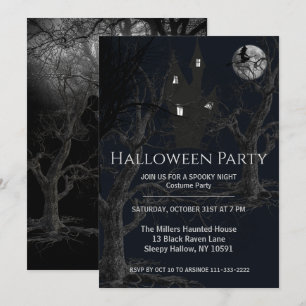 Spooky Witches Forest Halloween Party Invitation