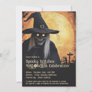 Spooky Witches Halloween Celebration Invitation