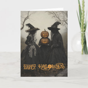 Spooky Witches Halloween Holiday Card