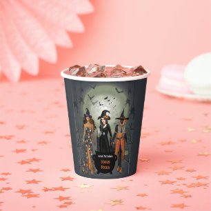 Spooky Witches Halloween Party Paper Cups