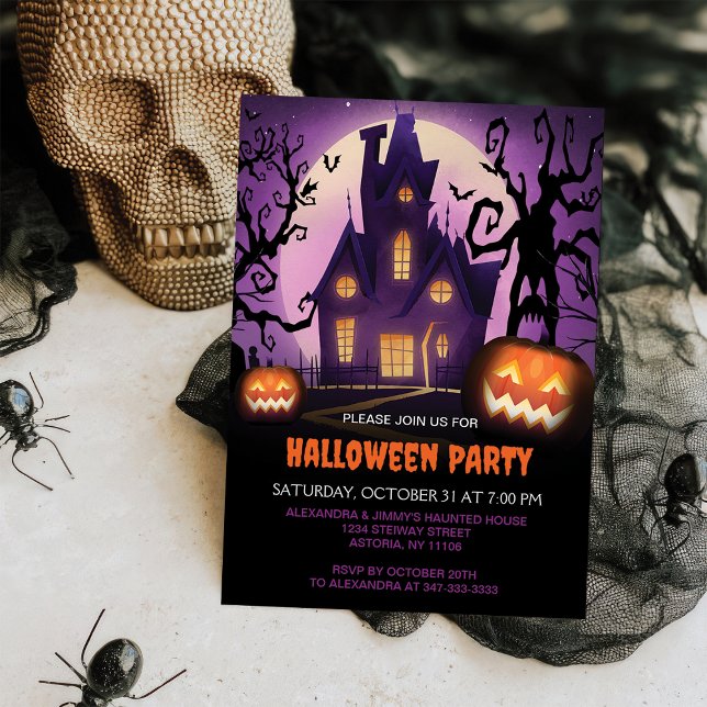 Spooky Witch's Haunted House Halloween Party  Invitation (Creator Uploaded)