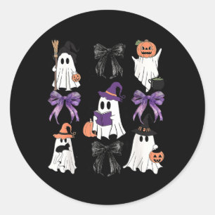 Spooky Witchy Boo Ghost Coqueet Pumkin Black Cat Classic Round Sticker