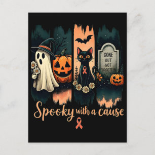 Spooky with a Cause – Halloween & Pink Ribbon Holiday Postcard