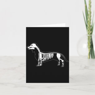 Spooky Y Dachshund Weiner Dog Halloween Skeleton Card