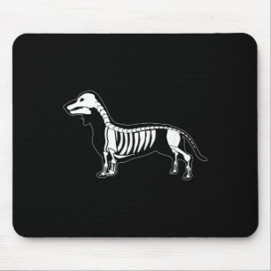 Spooky Y Dachshund Weiner Dog Halloween Skeleton Mouse Pad