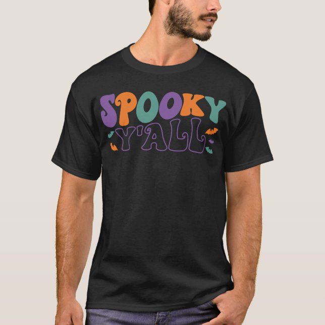 Spooky Y'all - Funny Halloween T-Shirt (Front)