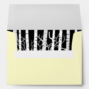 Spooky Yellow Halloween Eyes in Birch Forest Envelope