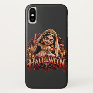 Spooky Zombie Bride Halloween Horror Art Print iPhone X Case