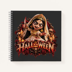 Spooky Zombie Bride Halloween Horror Art Print Notebook