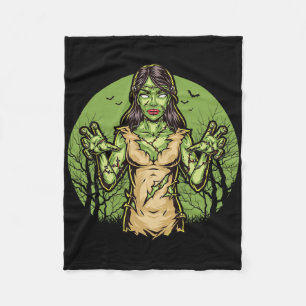 Spooky Zombie Fun Halloween Scary Zombie Halloween Fleece Blanket