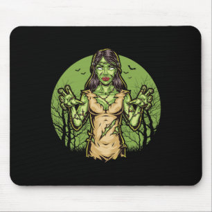 Spooky Zombie Fun Halloween Scary Zombie Halloween Mouse Pad