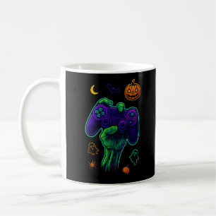 Spooky Zombie Gamer Halloween Throw Pillow Coffee Mug