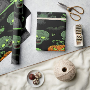 Spooky Zombie Halloween Fun Wrapping Paper