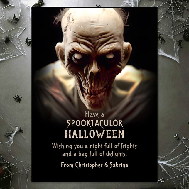 Spooky Zombie Halloween Greeting Holiday Card (Creator Uploaded)