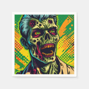 Spooky Zombie Halloween Party Napkin