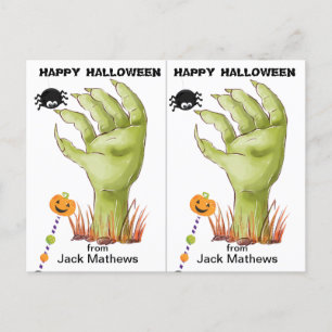 Spooky Zombie Hand School Party Halloween Card