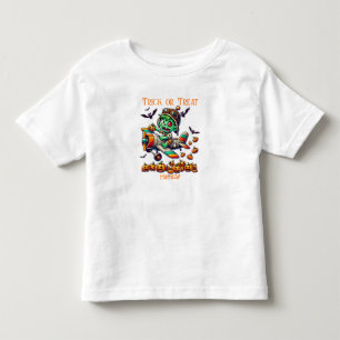 Spooky Zombie Pilot Aeroplane, Pumpkins, Halloween Toddler T-Shirt