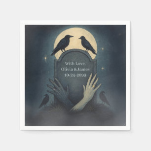 Spooky Zombie Romance Wedding Napkins