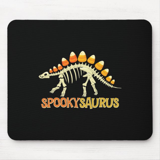 Spookysaurus Candy Corn Dinosaur Skeleton Happy Ha Mouse Pad (Front)