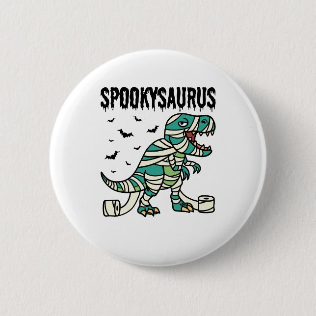 Spookysaurus Halloween Dinosaur T-Rex 6 Cm Round Badge (Front)