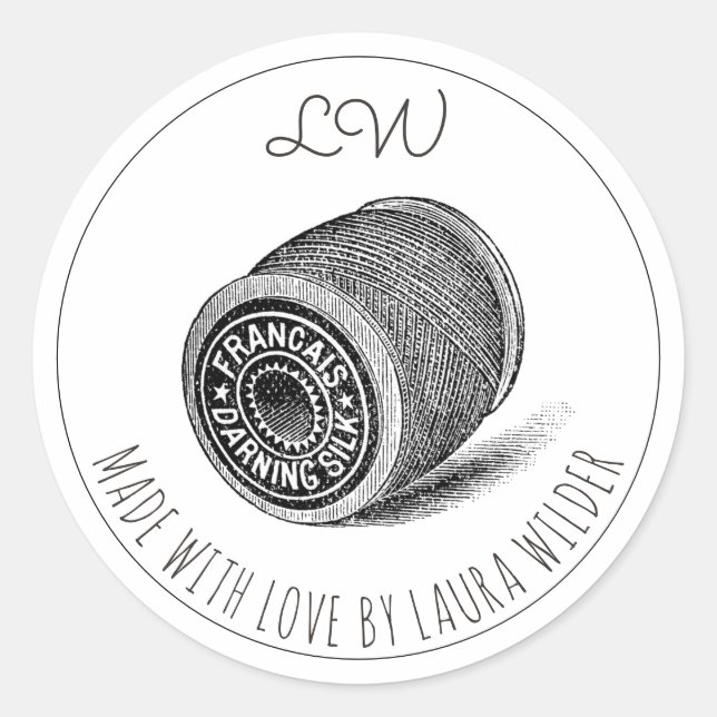 Spool Of Thread Clothing Gift Classic Round Sticker (Front)