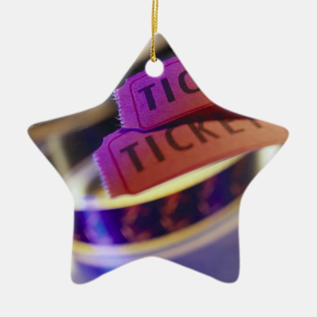 Spool of Tickets Ceramic Ornament (Front)