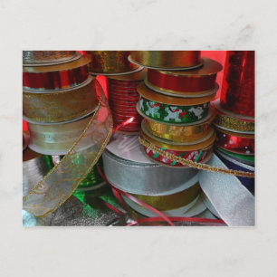 Spools of Christmas Ribbon Holiday Red and Gold