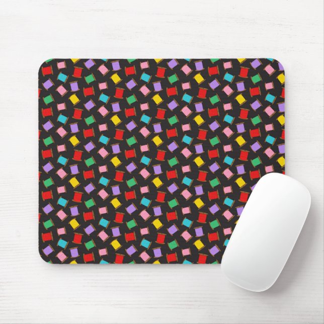 Spools Sewing Threads Black Dressmaker Seamstress Mouse Pad (With Mouse)