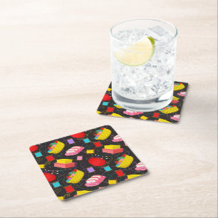 Spools Sewing Threads Pins Blankets Seamstress Square Paper Coaster
