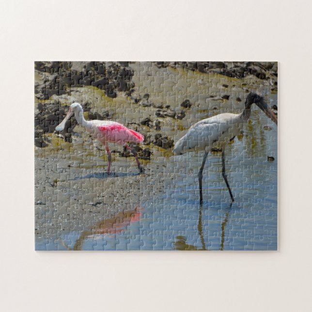 Spoon Bill Wood Stork Florida Jigsaw Puzzle (Horizontal)