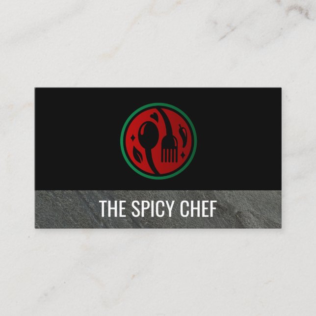 Spoon Fork Chilli Logo  Business Card (Front)