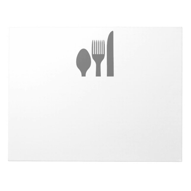 Spoon Knife Fork Graphic Notepad (Front)