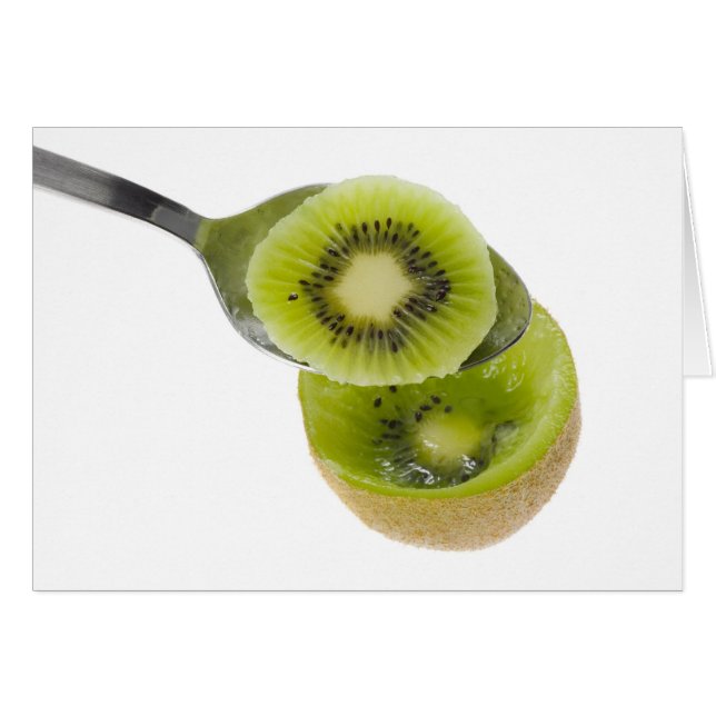 Spoon scooping kiwifruit (Front Horizontal)