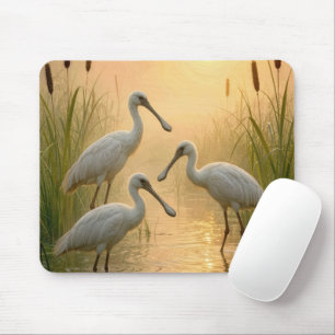 Spoonbill Birds In Wetland Mouse Pad