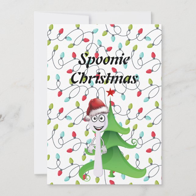 Spoonie Christmas Lights  Holiday Card (Front)