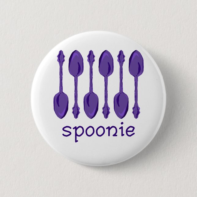 Spoonie (Purple) 6 Cm Round Badge (Front)