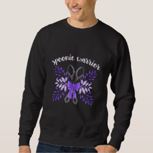 Spoonie Warrior Fibro Lupus Fatigue Migraine Purpl Sweatshirt