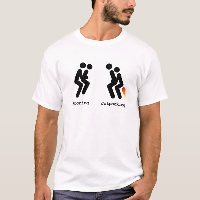 Spooning and Jetpacking T-Shirt (Front)