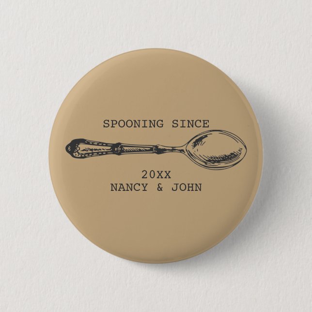 Spooning Since Funny anniversary gift Flirty 6 Cm Round Badge (Front)