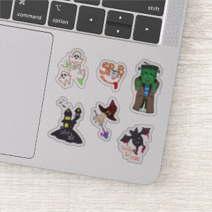 Spoopy Cute Halloween set of 6 different stickers
