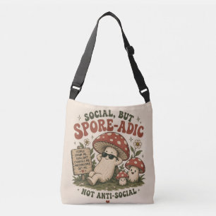 Spore-Adic Mood – Cute Chill Mushroom Retro Design Crossbody Bag