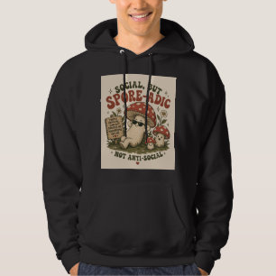 Spore-Adic Mood – Cute Chill Mushroom Retro Design Hoodie