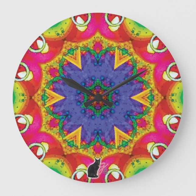 Spores Kaleidoscope Large Clock (Front)