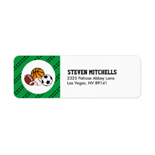 Sport All Star Birthday Baby Shower Party Return Address Label
